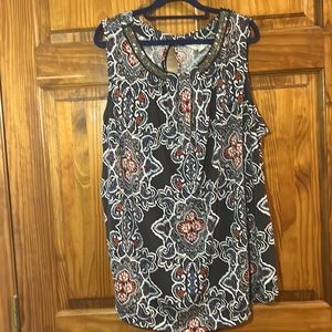 Magnolia Grace Amal Beaded Neckline Knit Tank Top